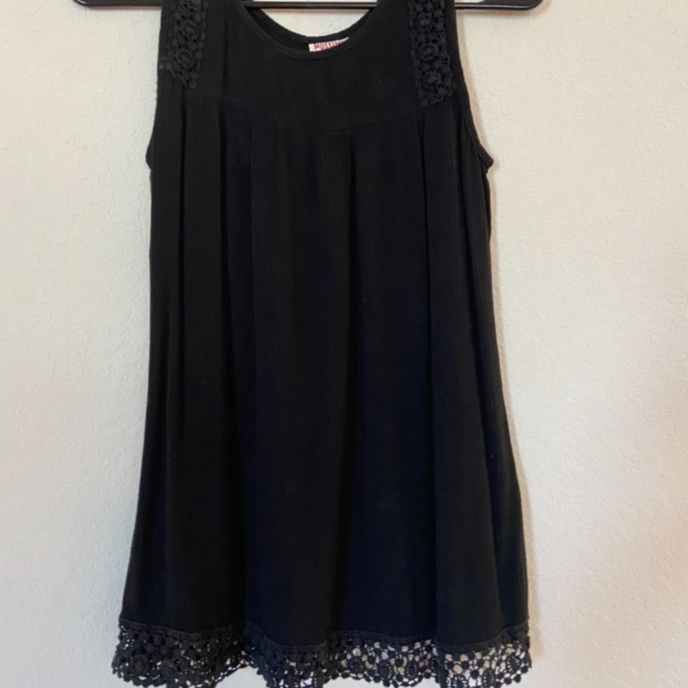 Black tank top with lace details